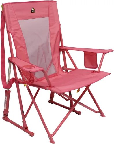 Miniatura 12 de GCI Outdoor Roadtrip Rocker Silla de Camping Silla Mecedora Portátil y Plegable con Reposabrazos Sólidos y Duraderos, Portavasos y Respaldo Verde
