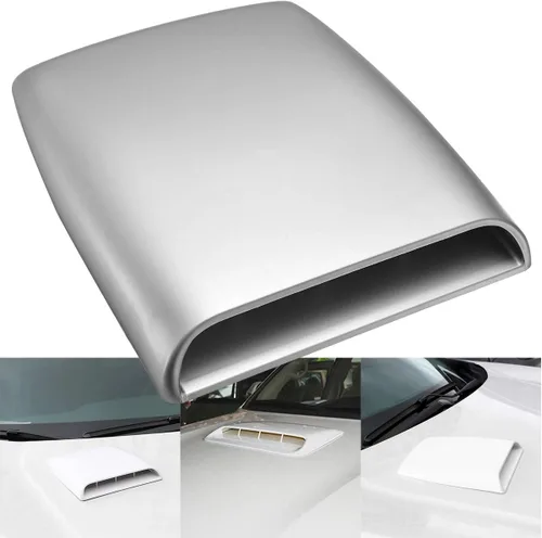 KaTur Universal Coche Decorativo Flujo De Aire De La Capilla De Admisión Cucharada Ventilación Turbo Capó Gris
