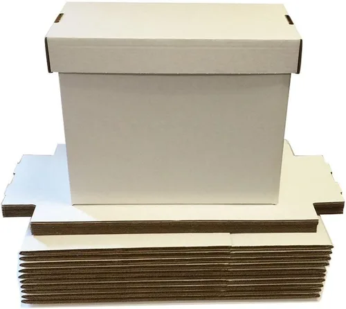 Miniatura 11 de Max Protection Cajas de almacenamiento de cómics, paquete de 3, cartón corto para 150 a 175 cómics, diseño de doble grosor, caja apilable de alta