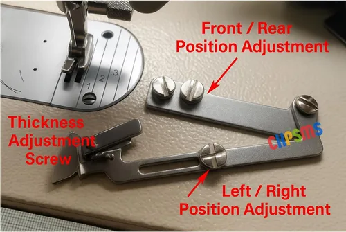Miniatura 2 de CKPSMS Marca – 1 juego Swing Away ajustable Hemmer Edge Guide # KP-19231 Compatible con/Reemplazo para JUKI Marca DDL-8500 DDL-8700 DNU-1541, etc