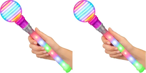 Miniatura 7 de ArtCreativity Varita de luz para niños, varita de juguete giratoria LED de 14 pulgadas con baterías incluidas, divertido juguete de varita iluminada