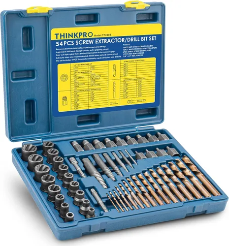 Miniatura 9 de Juego de 39 piezas de extractor de pernos y kit de brocas, extractores de tornillos de splines múltiples, juego de zócalos de extracción fácil