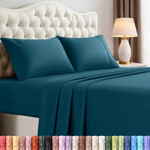 Miniatura 92 de Juego de sábanas King de Utopia Bedding – Juego de 4 sábanas para cama King, microfibra suave y transpirable, incluye 1 sábana bajera, 1 sábana Beige