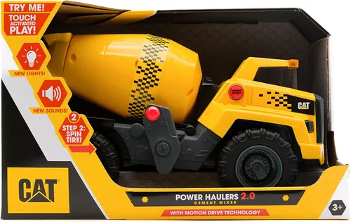 Miniatura 5 de Juguetes de construcción CAT, Mezclador de cemento Power Haulers 2.0 de 11.5" con luces y sonidos, para niños a partir de 3 años