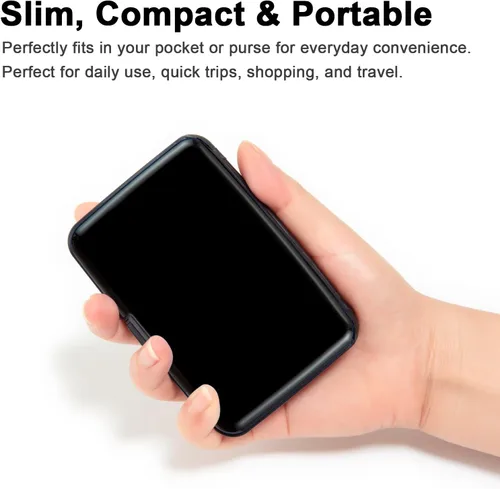 Miniatura 46 de Soporte para tarjetas de crédito, cartera metálica con bloqueo RFID para tarjetas de identificación para mujeres y hombres, funda rígida de aluminio