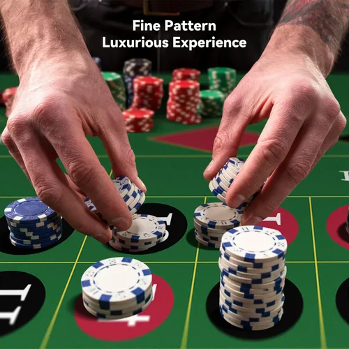Miniatura 2 de YUZPKRSI Tapete de casino de ruleta de 70 x 35 pulgadas, tapete de póquer enrollable para mesa con bolsa de transporte, diseño de tapete de mesa