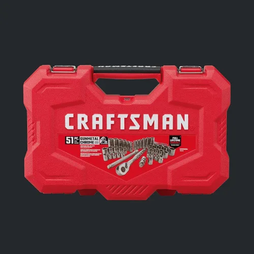 Miniatura 3 de CRAFTSMAN Juego de llaves de vaso de 51 piezas con estuche de almacenamiento, juego de herramientas de mecánica SAE/métrica (CMMT82334L)
