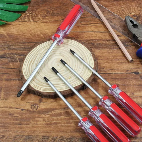 Miniatura 5 de Bonsicoky Juego de 5 piezas de destornilladores de seguridad Torx con punta magnética y empuñadura de plástico, destornillador Torx para reparación