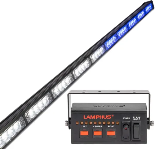 Miniatura 35 de LAMPHUS SolarBlast SBLS104 barra de luces LED de alerta de emergencia e indicación de tránsito, 47 pulgadas, 40 W - ÁMBAR AZUL, ámbar / blanco