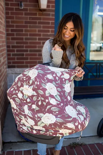 Miniatura 293 de Copper Pearl Funda multiusos: fundas de asiento de automóvil, funda de lactancia y funda de cochecito para el sol, tela elástica, uso para todas