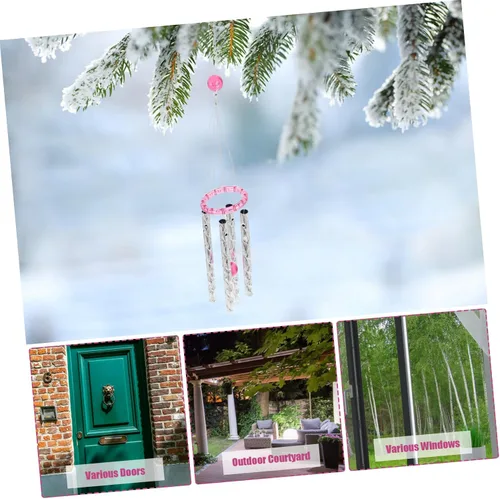 Miniatura 5 de Mipcase 1 juego de campanillas de viento con tubos y cuentas previamente roscadas para decoración de patio y jardín, actividades divertidas