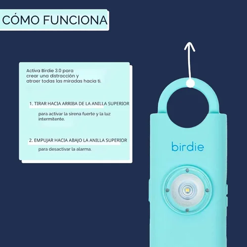 Miniatura 4 de She's Birdie Nueva versión 3.0 – La alarma de seguridad personal original para mujeres por mujeres, sirena fuerte, luz de flash y batería recargable