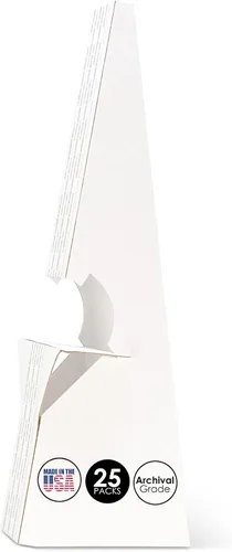 Lineco Caballete de doble ala autoadhesiva, 12 pulgadas, blanco, paquete de 25 (L328-1238)
