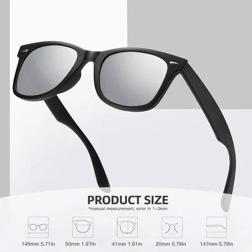 Miniatura 108 de MEETSUN Polarized Sunglasses for Women Men Classic Retro Square Frame Driving Sun Glasses UV Protection