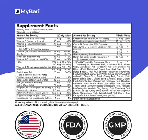 Miniatura 8 de Multivitamínico bariátrico todo en uno con hierro, fabricado en Estados Unidos, para hombres y mujeres, soporta manga gástrica y bypass con más