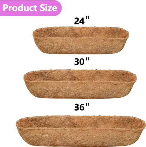 Miniatura 2 de TigeJoy 2 piezas de 24 pulgadas, revestimiento de fibra de coco grueso 100% natural para macetas, terrazas de jardín, macetas, 24 pulgadas