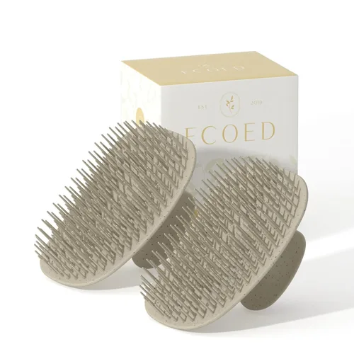 Miniatura 11 de Ecoed Cepillo de champú masajeador para el cuero cabelludo, limpiador y exfoliante para eliminar la caspa, peine para caspa húmedo y seco