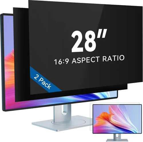 Miniatura 20 de IPROKKO Paquete de 2 filtros de pantalla de privacidad de computadora de 21.5 pulgadas para monitor de pantalla ancha de 16:9, protector de Pantalla