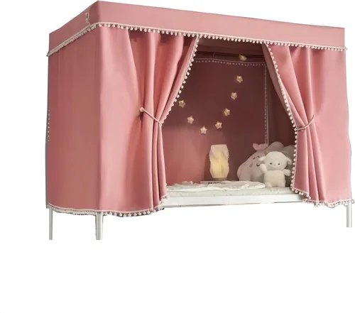 Miniatura 15 de Cortinas Opacas de Servicio Pesado para Litera Inferior, Toldo de Privacidad Tamaño Twin para Casa/Dormitorio Universitario, 1 Panel, Beige