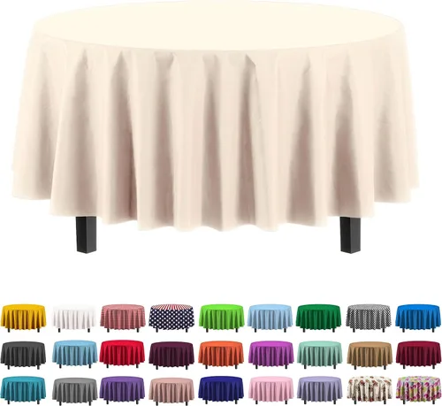 Miniatura 40 de Party Solids Paquete de 4 manteles de plástico color azul aguamarina, 54 x 108 pulgadas, mantel desechable para fiestas y pícnics
