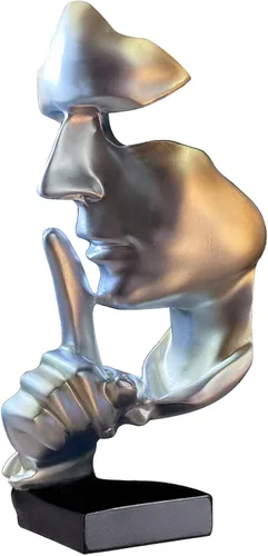 Miniatura 11 de aboxoo Estatuas abstractas El silencio es oro Objetos decorativos, estatuilla moderna y simple de resina, decoración de escritorio para piano