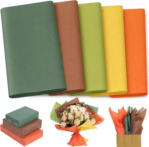 120 hojas de papel de seda de otoño a granel, 20 x 14 pulgadas, papel de regalo para otoño, cumpleaños, boda, baby shower, manualidades, día de