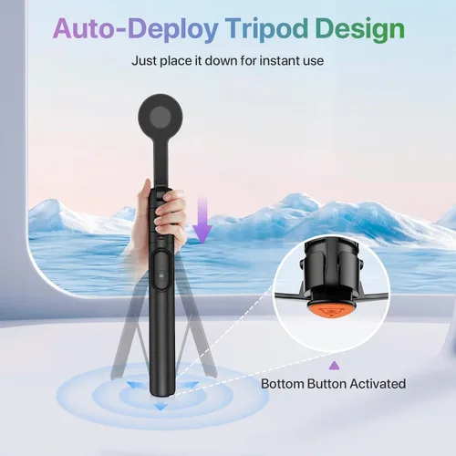 Miniatura 2 de Moman Trípode magnético para selfie stick de 13 a 66 pulgadas con soporte de despliegue automático, soporte magnético de aluminio portátil