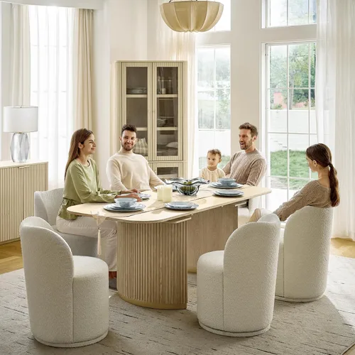 Miniatura 6 de HULALA HOME Boucle Silla de comedor giratoria – Sillas de cocina de barril tapizadas de sherpa con rotación de 360 grados, silla de tocador moderna