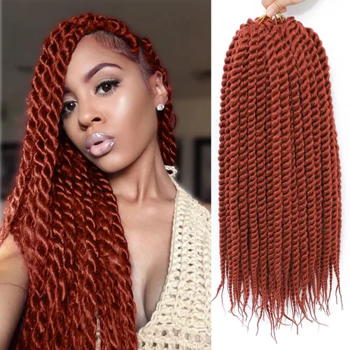 Miniatura 18 de Admutty - Extensiones de pelo trenzadas Havana Twist de 30,48 cm, 6 paquetes de trenzas de ganchillo Havana Twist senegalés, trenzas Jumbo Havana 2#