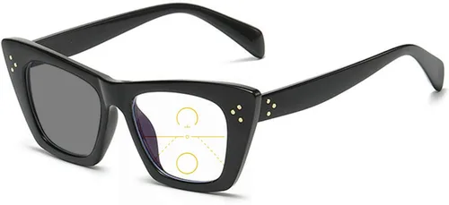 Miniatura 7 de Transición de conducción fotocrómica progresiva multifocal presbicia gafas de lectura oversize computadora ojo de gato para mujeres Flower
