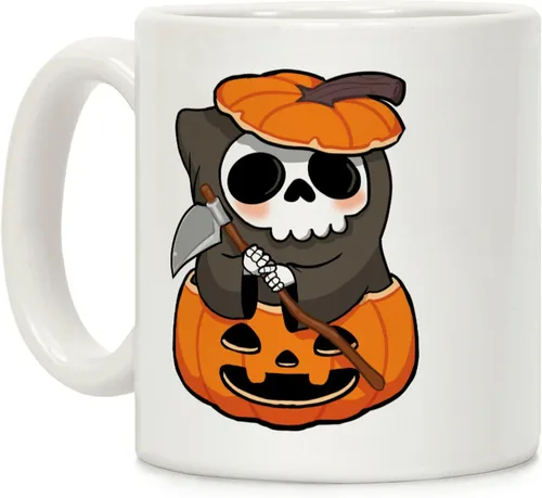 Miniatura 25 de LookHUMAN Taza de Café de Halloween – Halloween Is Meowgical Tazas, Taza de Café Espeluznante Idea de Regalos de Taza, 15 Onzas 10-Blanco