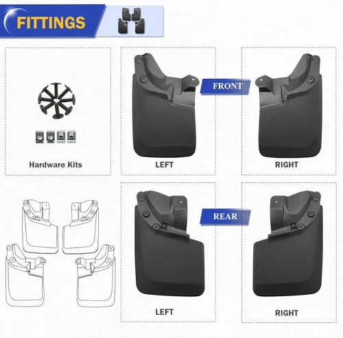 Miniatura 5 de Guardabarros de lodo para 2016 2017 2018 2019 2020 2021 2021 Toyota Tacoma (No es compatible con SR o SR5) Delantero y trasero 4 piezas Compatible
