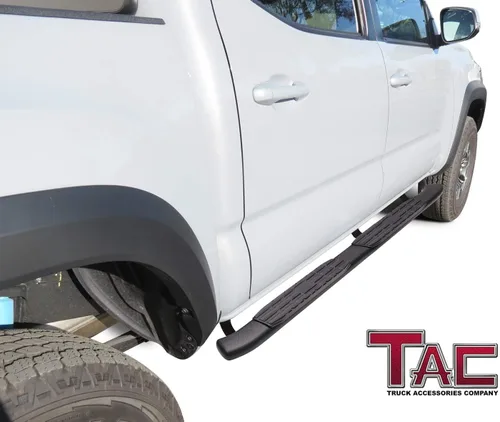Miniatura 3 de TAC - Estribos laterales para Toyota Tacoma 2005-2023, camioneta de doble cabina de 4.25 pulgadas, textura negra, barras laterales Nerf accesorios