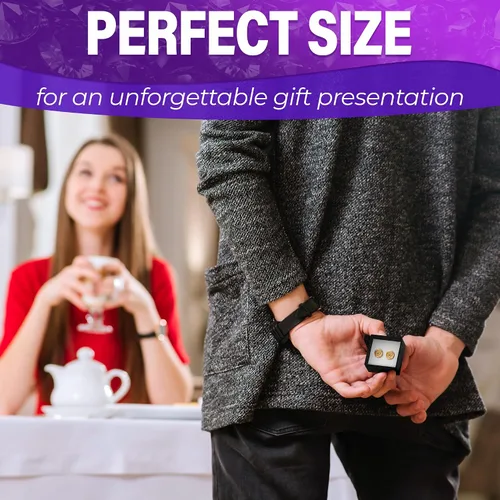 Miniatura 6 de Juego de 24 cajas de regalo para anillos negros, cajas de regalo de joyería de diseño elegante, caja pequeña para aretes para regalo con nudo