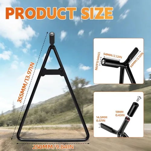 Miniatura 2 de JFG RACING - Soporte de triángulo para moto de tierra, patane trasero universal para motocicleta, soporte para rueda lateral para moto de pit