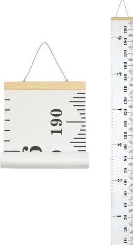 Miniatura 15 de Tabla de crecimiento para niños, marco de madera, lienzo de tela, regla de medición de altura de bebé a adulto para decoración de habitación