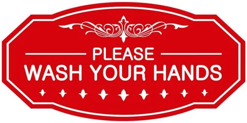 Miniatura 29 de Signs ByLITA Letrero de Victorian Please Wash Your Hands (plata cepillada) - Grande Brushed Silver