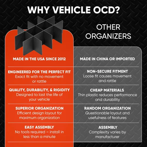 Miniatura 8 de Vehicle OCD - Organizador de consola central para Ford F250 / F350 SuperDuty (2011-2016) (consola completa con asientos de cubo solamente)