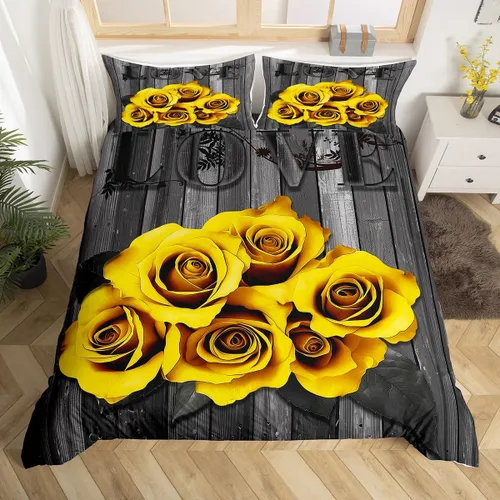 Miniatura 19 de Juego de funda de edredón para parejas, juego de ropa de cama de corazón de amor rojo, juego de funda de edredón romántica para boda, regalo