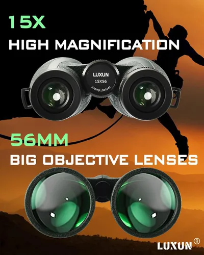 Miniatura 2 de LUXUN Prismáticos de 15 x 56 para adultos de alta potencia con sistema óptico HD, prisma BAK4 y revestimiento FMC, binoculares impermeables