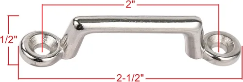Miniatura 2 de Amarine Made Paquete de 6 correas superiores Bimini de acero inoxidable, ojo de almohadilla, lazo de lacayo para Jeep Corvette, Buggy, amarre