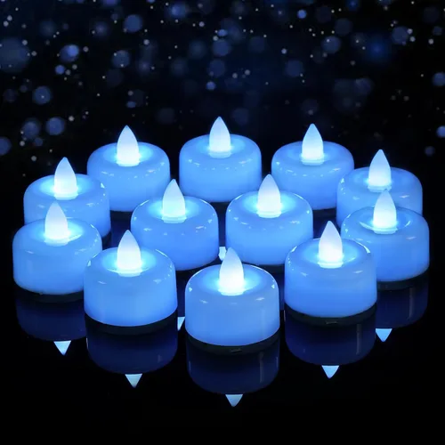 Miniatura 16 de Amagic - Paquete de 24 velas de té LED sin llama, velas de luz de té falsas eléctricas, funcionamiento a pila, para uso votivo, Halloween, Navidad
