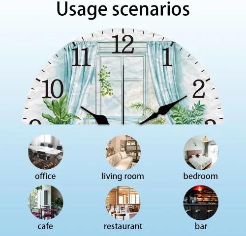 Miniatura 3 de CHGCRAFT Reloj de pared con escena de baño, reloj sin tictac, 12 pulgadas, redondo, decorativo, reloj de pared impreso para decoración de oficina