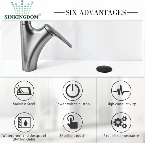 Miniatura 6 de Kit de interruptor de aire para triturador de basura con botón de acero inoxidable, negro mate