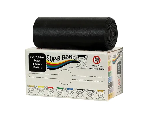 Miniatura 21 de Cando 10-6303 Sup-R Banda elástica sin látex para ejercicio, 1,5 metros, individual, resistencia media, verde