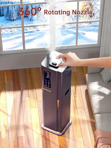 Miniatura 2 de Humidificadores de 2.64 galones para habitación grande, niebla cálida y fría de hasta 500 pies cuadrados, difusor de llenado superior de luz