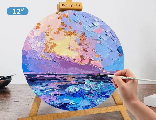Miniatura 8 de Falling in Art Kit de paneles de lona de madera de abedul redondos sin terminar, 4 paquetes de 2 tamaños de 8 pies y 12 pies, 3/4 pulgadas
