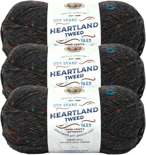 Miniatura 77 de Lion Brand Yarn Heartland Yarn - Hilo multicolor para tejer, tejer y tejer, paquete de 3, color congaree