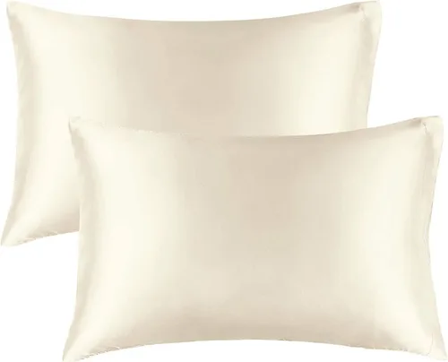 Konnect - Juego de 2 fundas de almohada turcas sedosas para cabello y piel rizada, paquete de 2 fundas de almohada King con cierre de sobre, súper