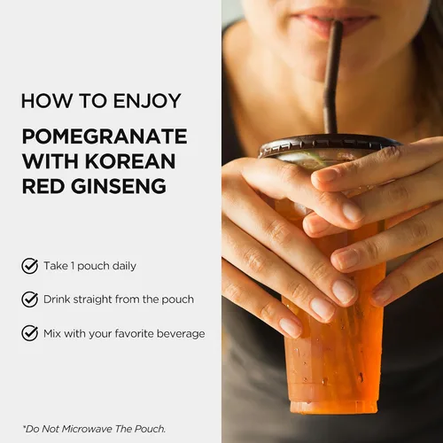 Miniatura 6 de JUNG KWAN JANG Granada con ginseng rojo coreano, bebida energética líquida vegana con dulzura natural de agave y extractos de uva, sin cafeína, sin